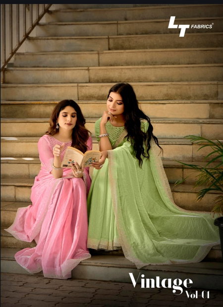 Vintage Vol 1 By Lt Silk With Fancy Jharkan Work Saree Exporters In India